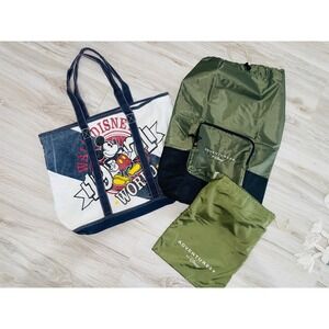 Vintage Walt Disney‎ World Canvas Tote & Adventures By Disney Packable Bag